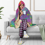 Psychedelic Formed Print Hooded Blanket