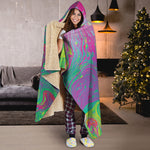 Psychedelic Formed Print Hooded Blanket