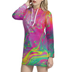 Psychedelic Formed Print Hoodie Dress