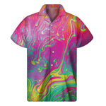 Psychedelic Formed Print Men's Short Sleeve Shirt