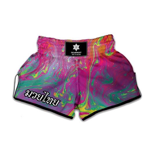 Psychedelic Formed Print Muay Thai Boxing Shorts