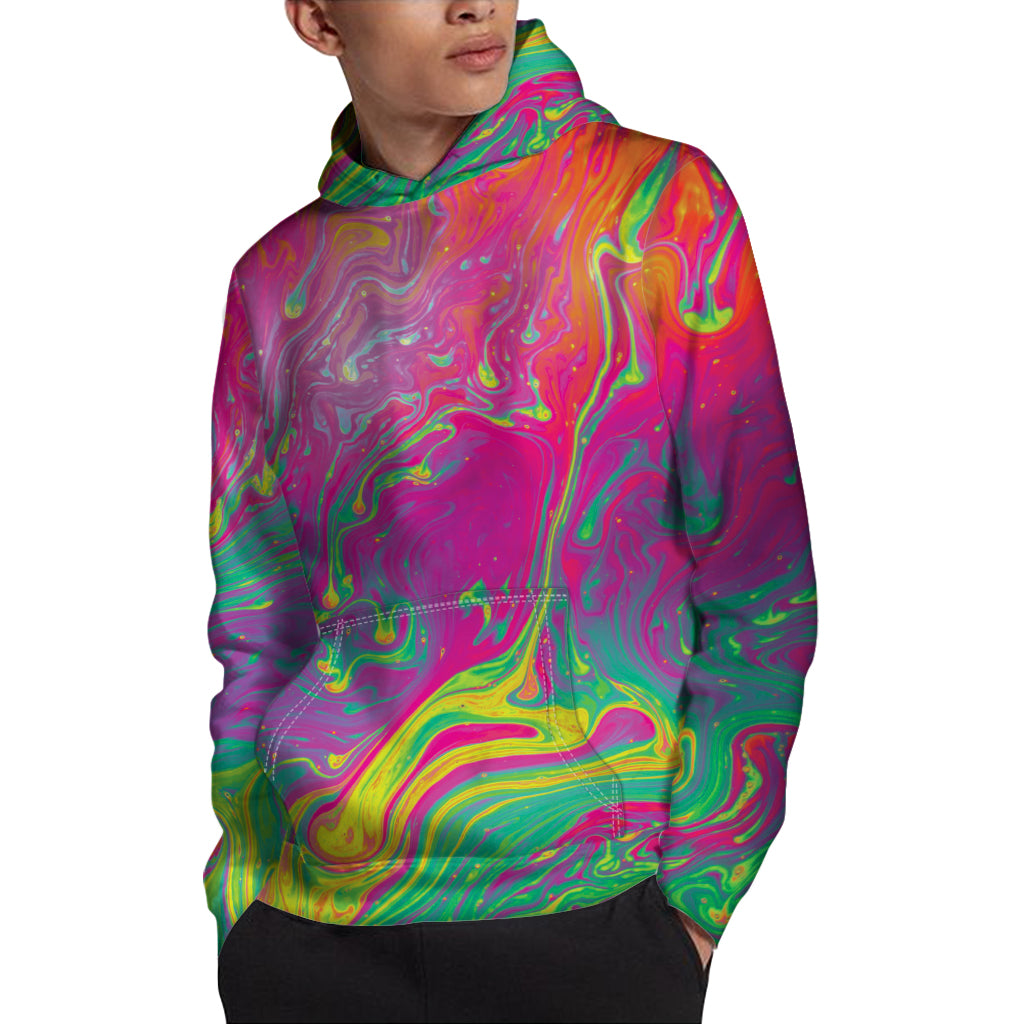 Psychedelic Formed Print Pullover Hoodie
