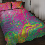 Psychedelic Formed Print Quilt Bed Set