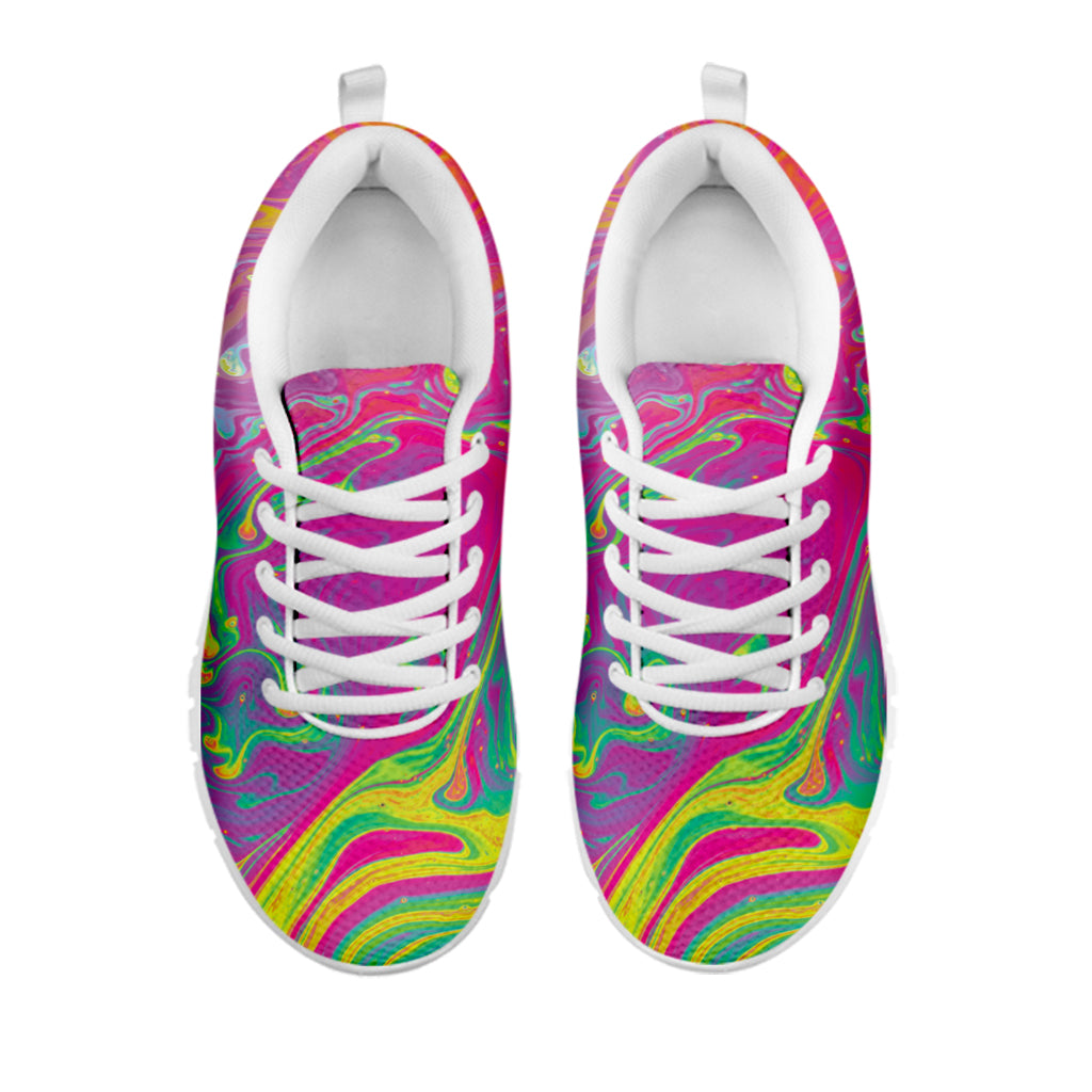 Psychedelic Formed Print White Sneakers
