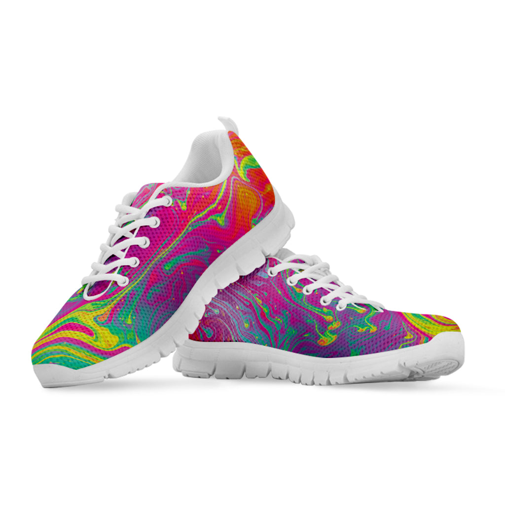 Psychedelic Formed Print White Sneakers