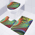 Psychedelic Fractal Print 3 Piece Bath Mat Set