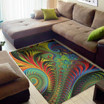 Psychedelic Fractal Print Area Rug