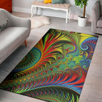 Psychedelic Fractal Print Area Rug
