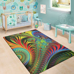 Psychedelic Fractal Print Area Rug