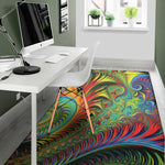 Psychedelic Fractal Print Area Rug