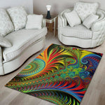 Psychedelic Fractal Print Area Rug