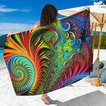 Psychedelic Fractal Print Beach Sarong Wrap