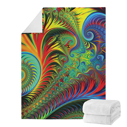 Psychedelic Fractal Print Blanket
