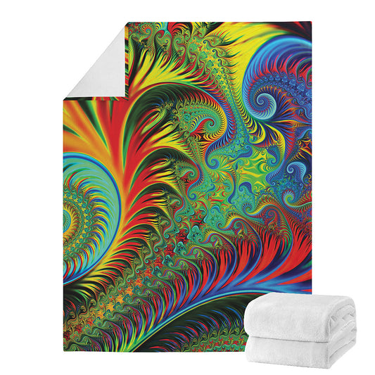 Psychedelic Fractal Print Blanket