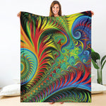 Psychedelic Fractal Print Blanket