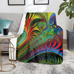 Psychedelic Fractal Print Blanket