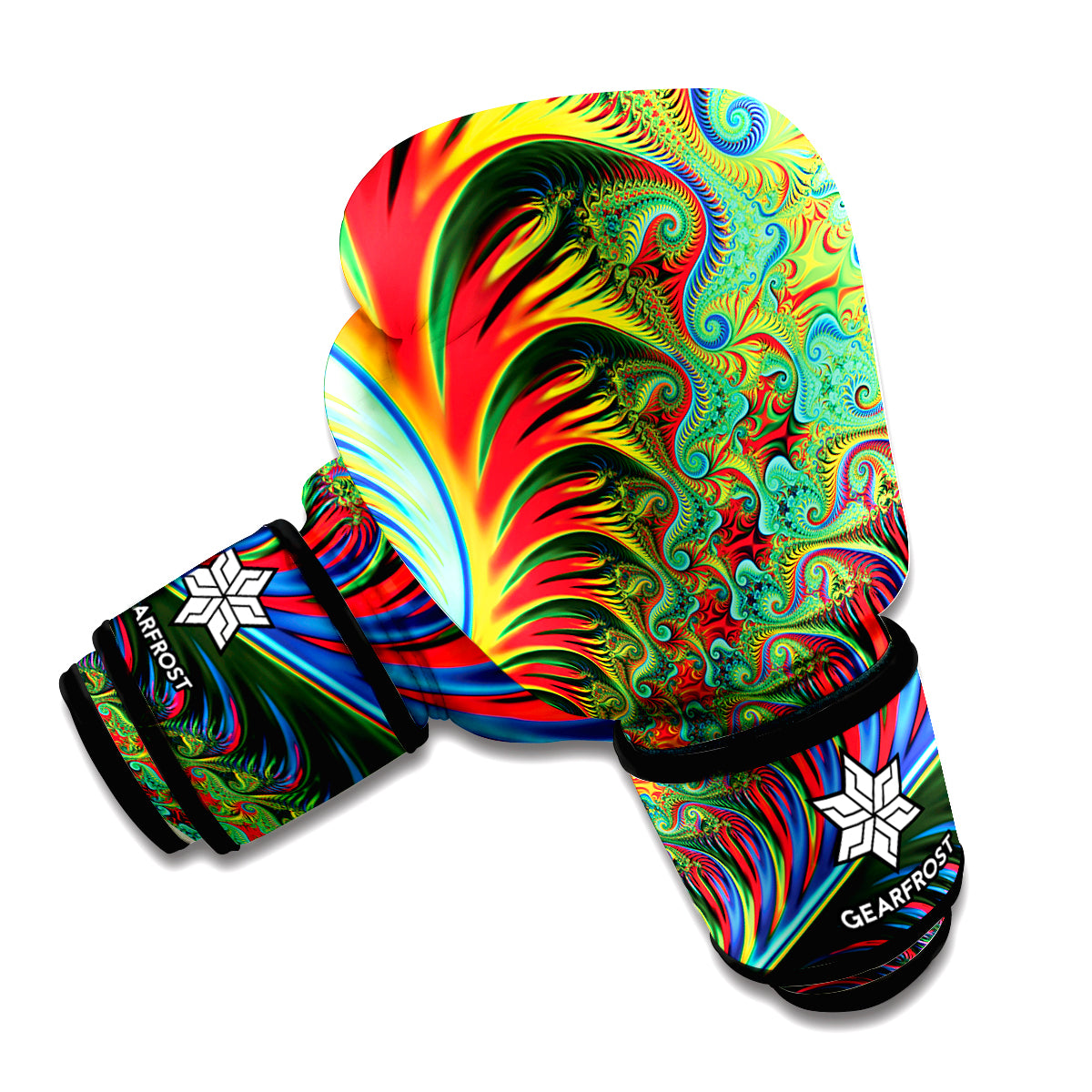 Psychedelic Fractal Print Boxing Gloves