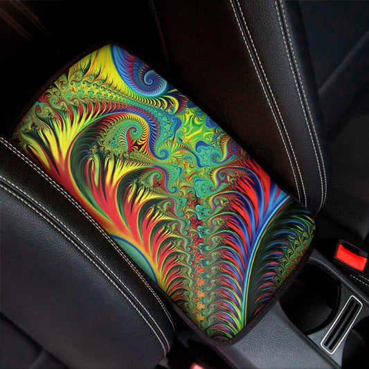 Psychedelic Fractal Print Car Center Console Cover