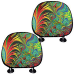 Psychedelic Fractal Print Car Headrest Covers