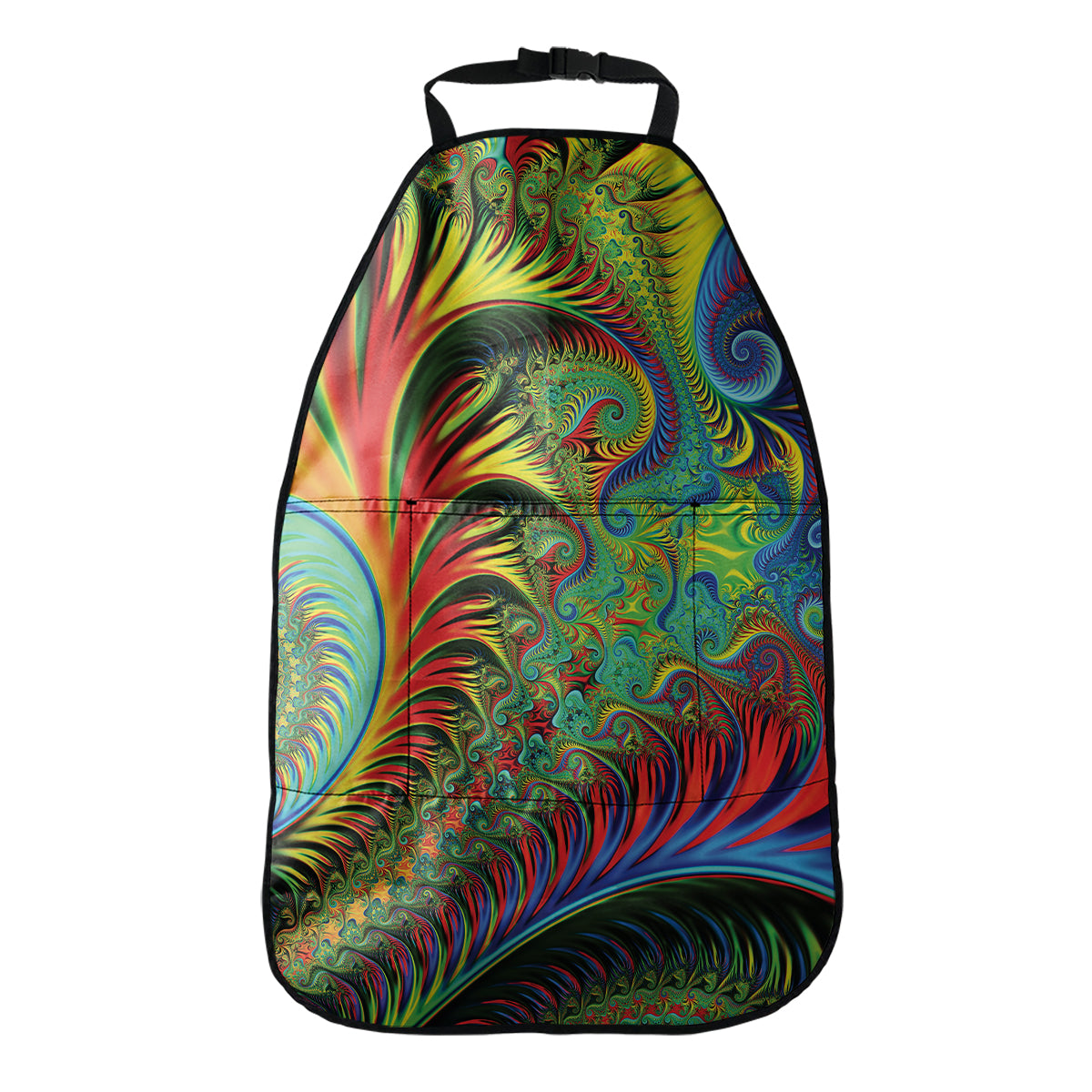 Psychedelic Fractal Print Car Seat Organizers