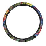 Psychedelic Fractal Print Car Steering Wheel Cover