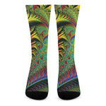 Psychedelic Fractal Print Crew Socks