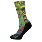 Psychedelic Fractal Print Crew Socks