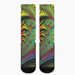 Psychedelic Fractal Print Crew Socks