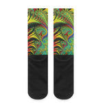 Psychedelic Fractal Print Crew Socks