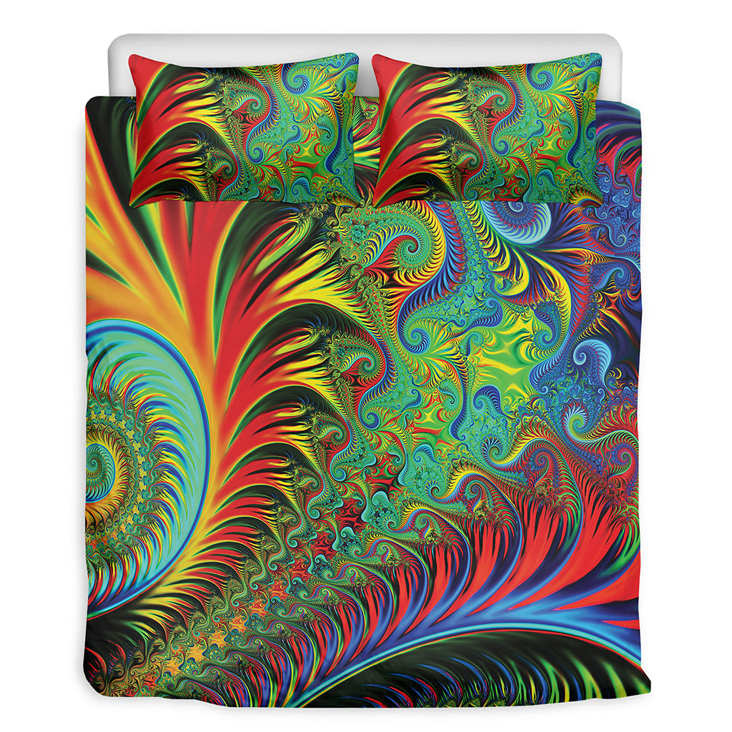 Psychedelic Fractal Print Duvet Cover Bedding Set