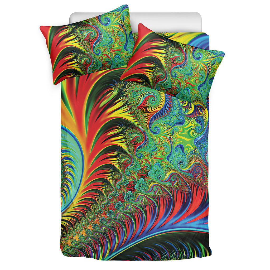 Psychedelic Fractal Print Duvet Cover Bedding Set