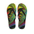 Psychedelic Fractal Print Flip Flops