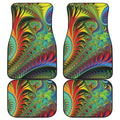Psychedelic Fractal Print Front and Back Car Floor Mats
