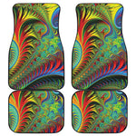 Psychedelic Fractal Print Front and Back Car Floor Mats