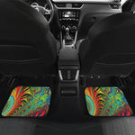 Psychedelic Fractal Print Front and Back Car Floor Mats