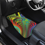 Psychedelic Fractal Print Front and Back Car Floor Mats