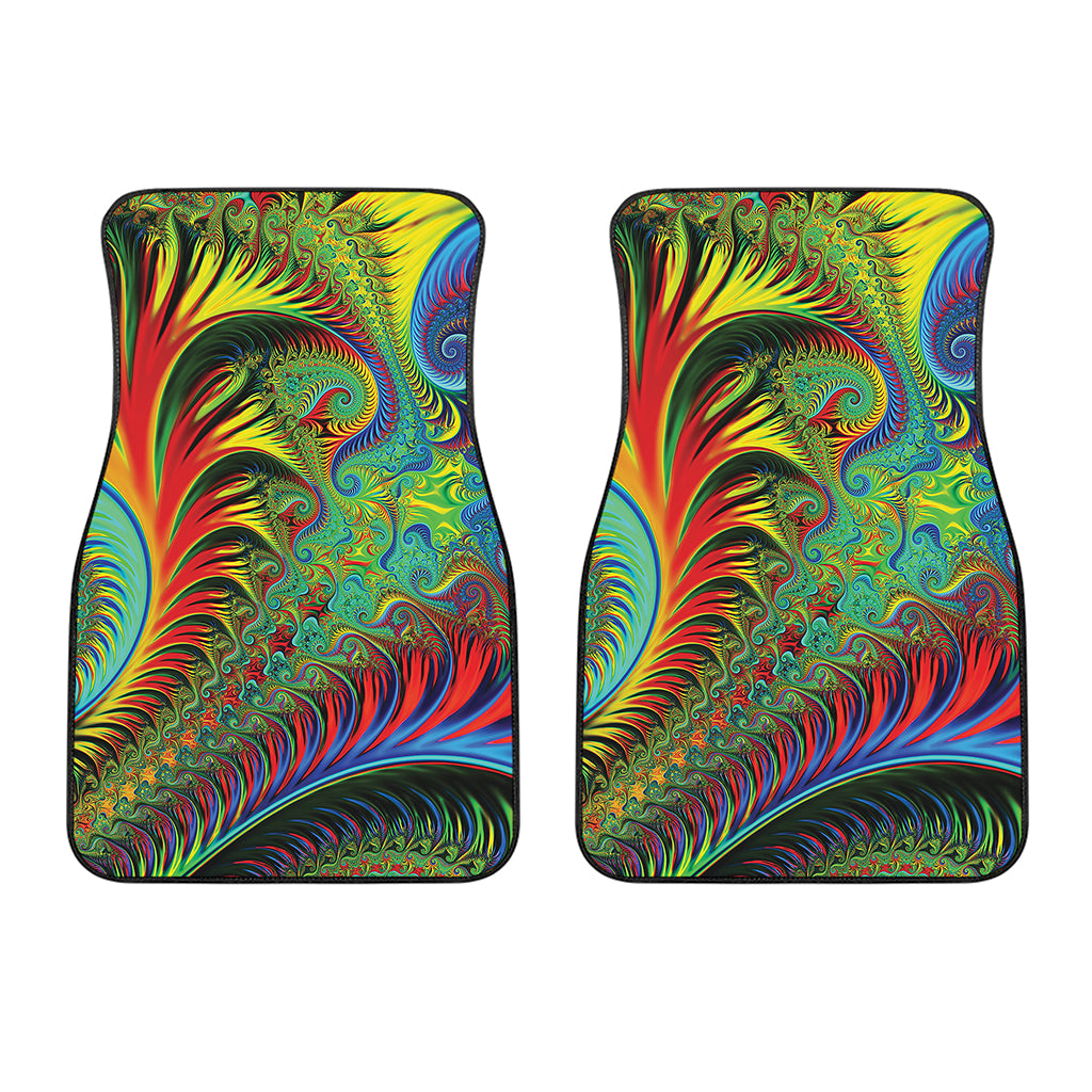 Psychedelic Fractal Print Front Car Floor Mats