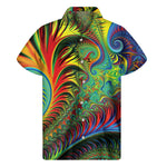 Psychedelic Fractal Print Men's Short Sleeve Shirt
