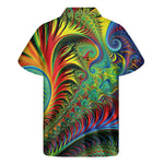 Psychedelic Fractal Print Men's Short Sleeve Shirt