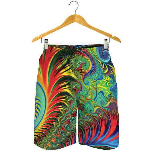 Psychedelic Fractal Print Men's Shorts