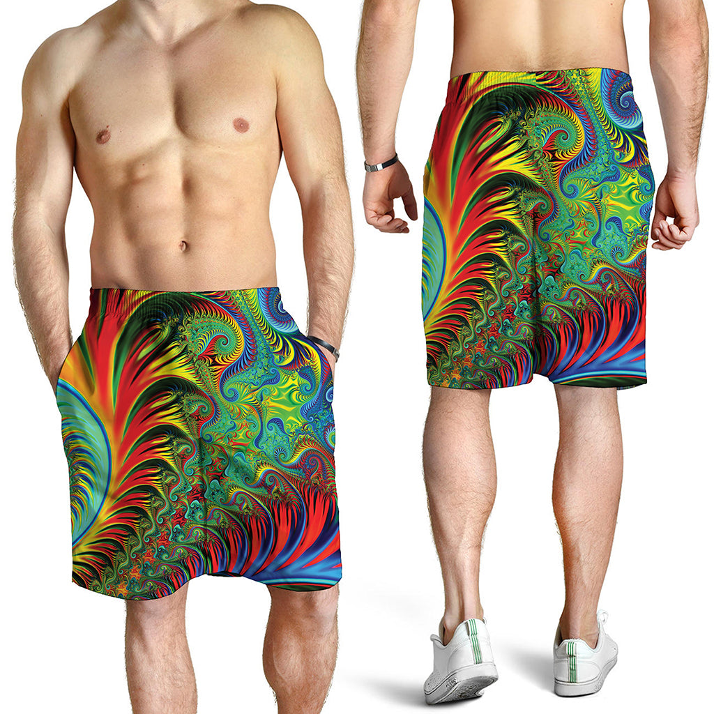 Psychedelic Fractal Print Men's Shorts