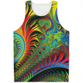 Psychedelic Fractal Print Men's Tank Top