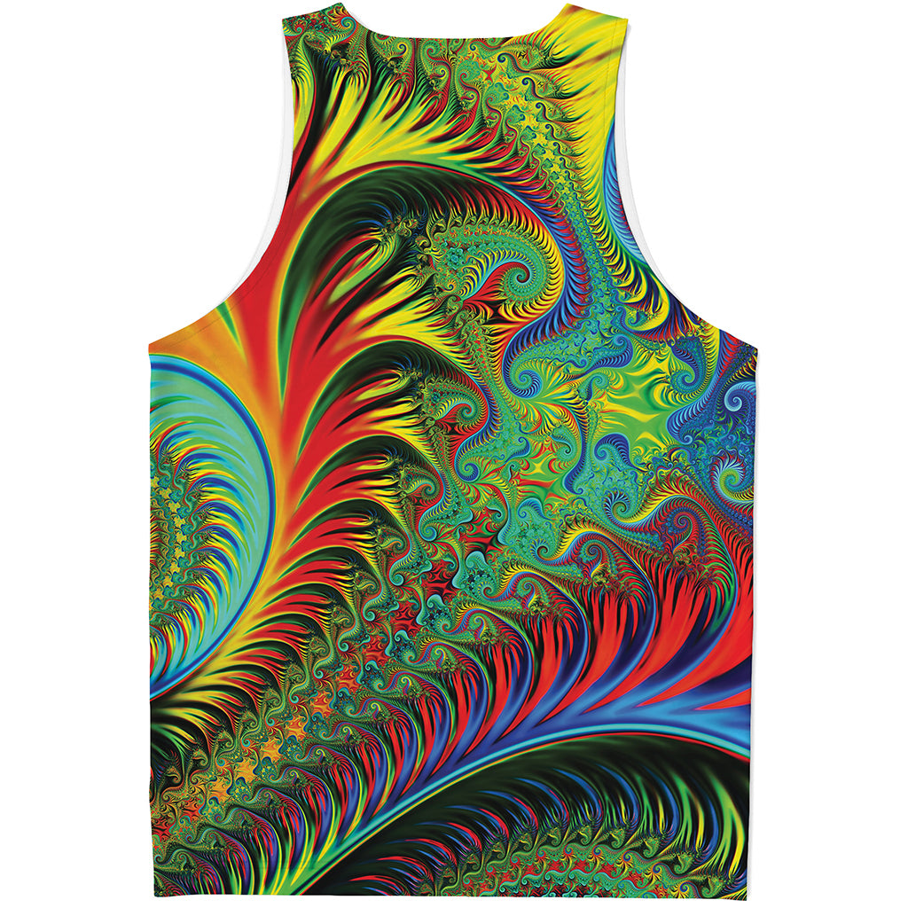 Psychedelic Fractal Print Men's Tank Top