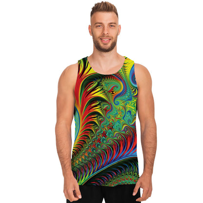 Psychedelic Fractal Print Men's Tank Top