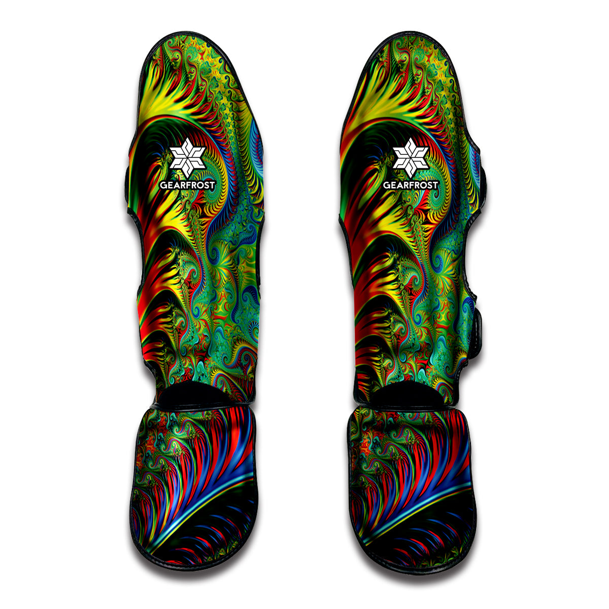Psychedelic Fractal Print Muay Thai Shin Guard