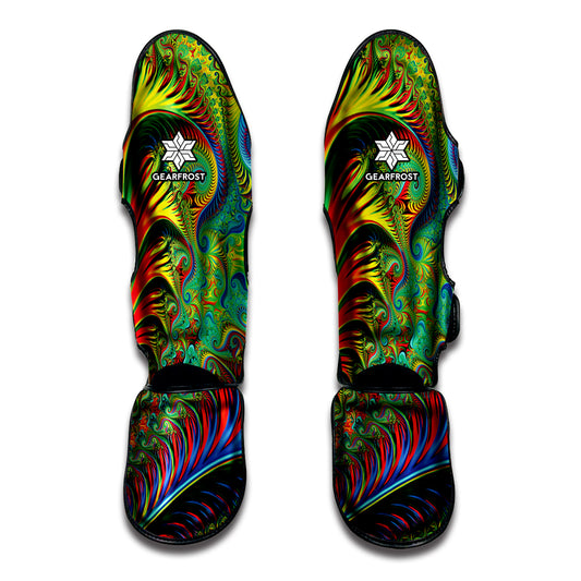 Psychedelic Fractal Print Muay Thai Shin Guard