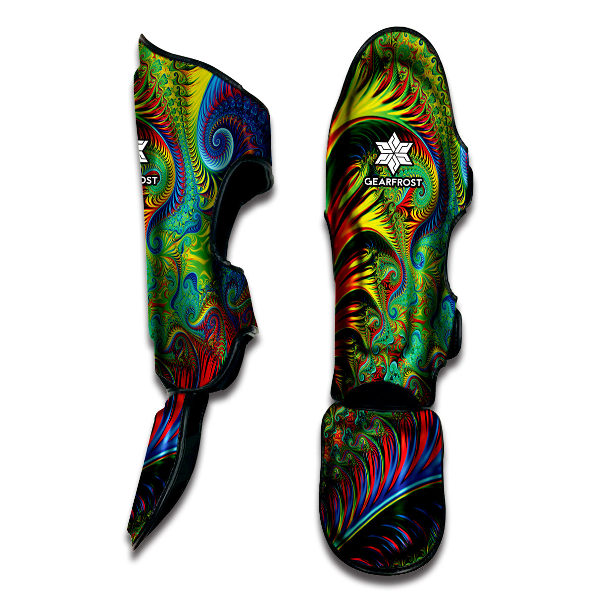 Psychedelic Fractal Print Muay Thai Shin Guard
