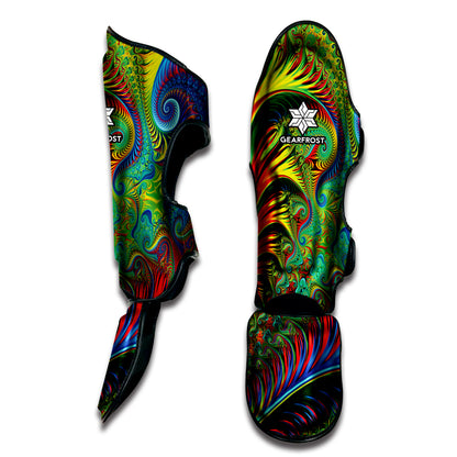 Psychedelic Fractal Print Muay Thai Shin Guard