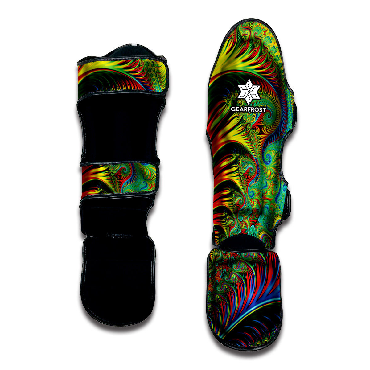 Psychedelic Fractal Print Muay Thai Shin Guard