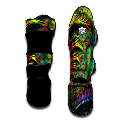 Psychedelic Fractal Print Muay Thai Shin Guard